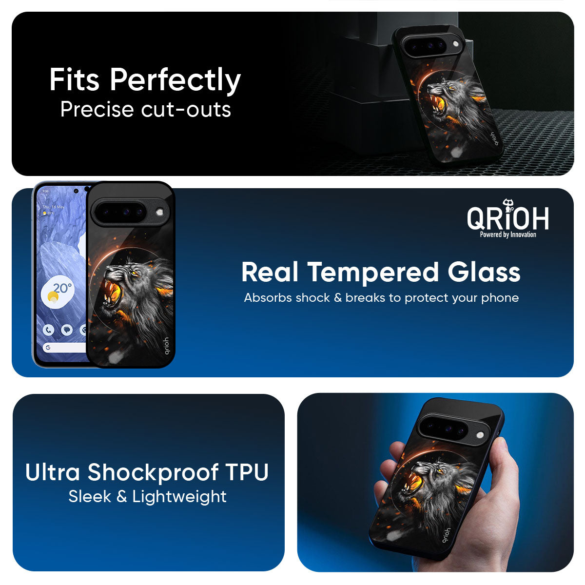 Aggressive Lion Glass Case for Google Pixel 10 Pro 5G