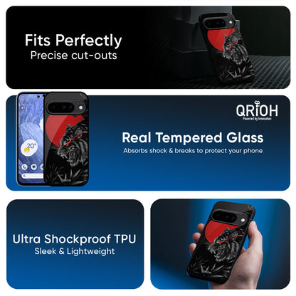 Red Moon Tiger Glass Case for Google Pixel 10 5G
