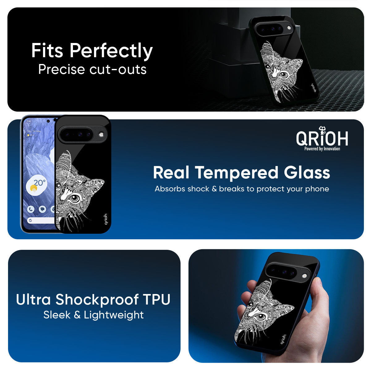 Kitten Mandala Glass Case for Google Pixel 10 Pro 5G