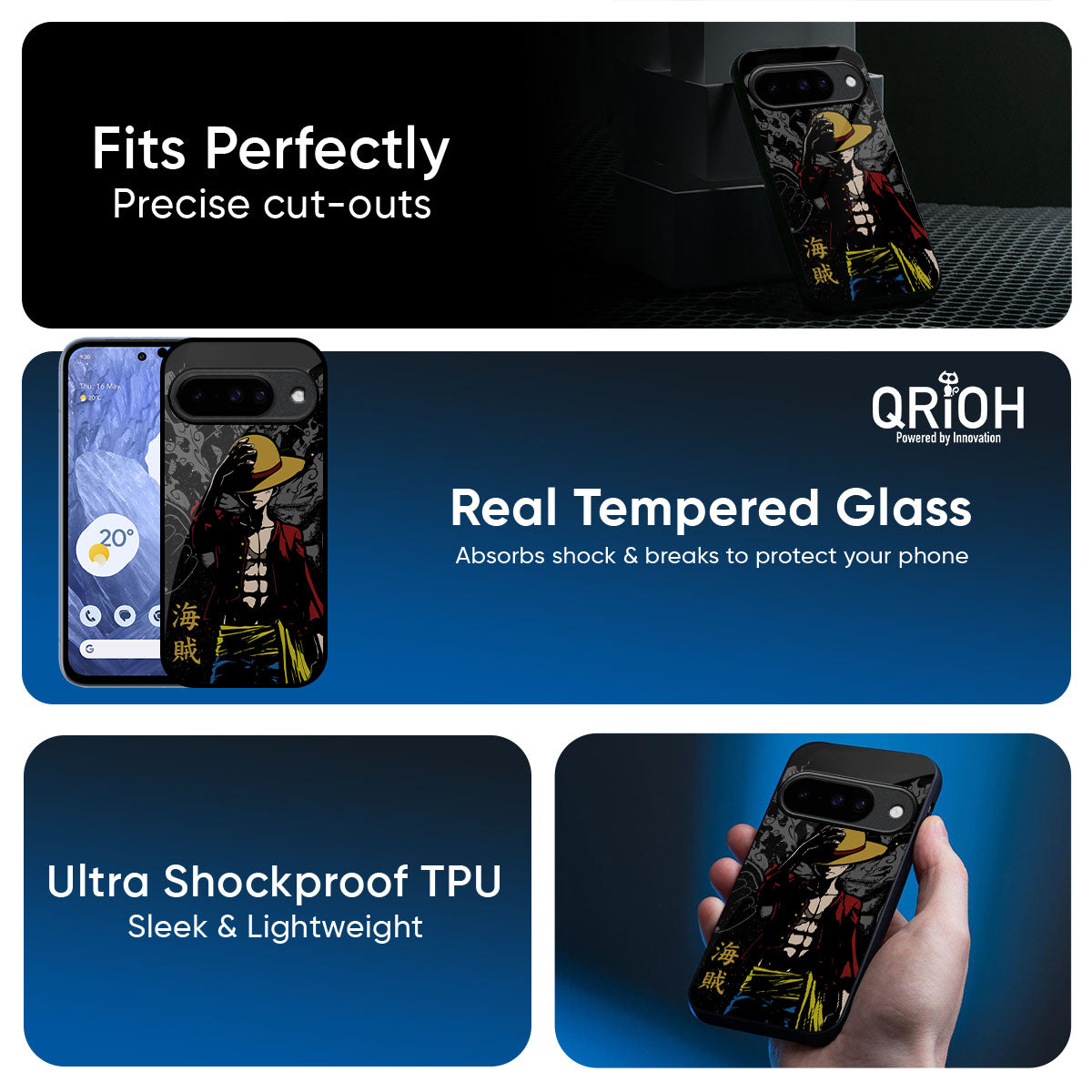 Dark Luffy Glass Case for Google Pixel 10 Pro 5G
