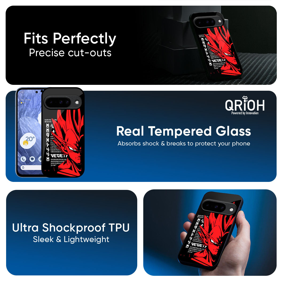 Red Vegeta Glass Case for Google Pixel 10 5G