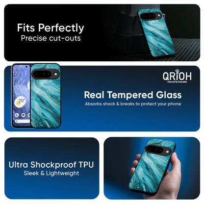 Ocean Marble Glass Case for Google Pixel 10 Pro XL 5G