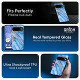 Vibrant Blue Marble Glass Case for Google Pixel 10 Pro 5G