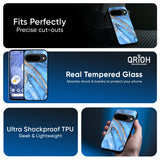 Vibrant Blue Marble Glass Case for Google Pixel 10 Pro XL 5G