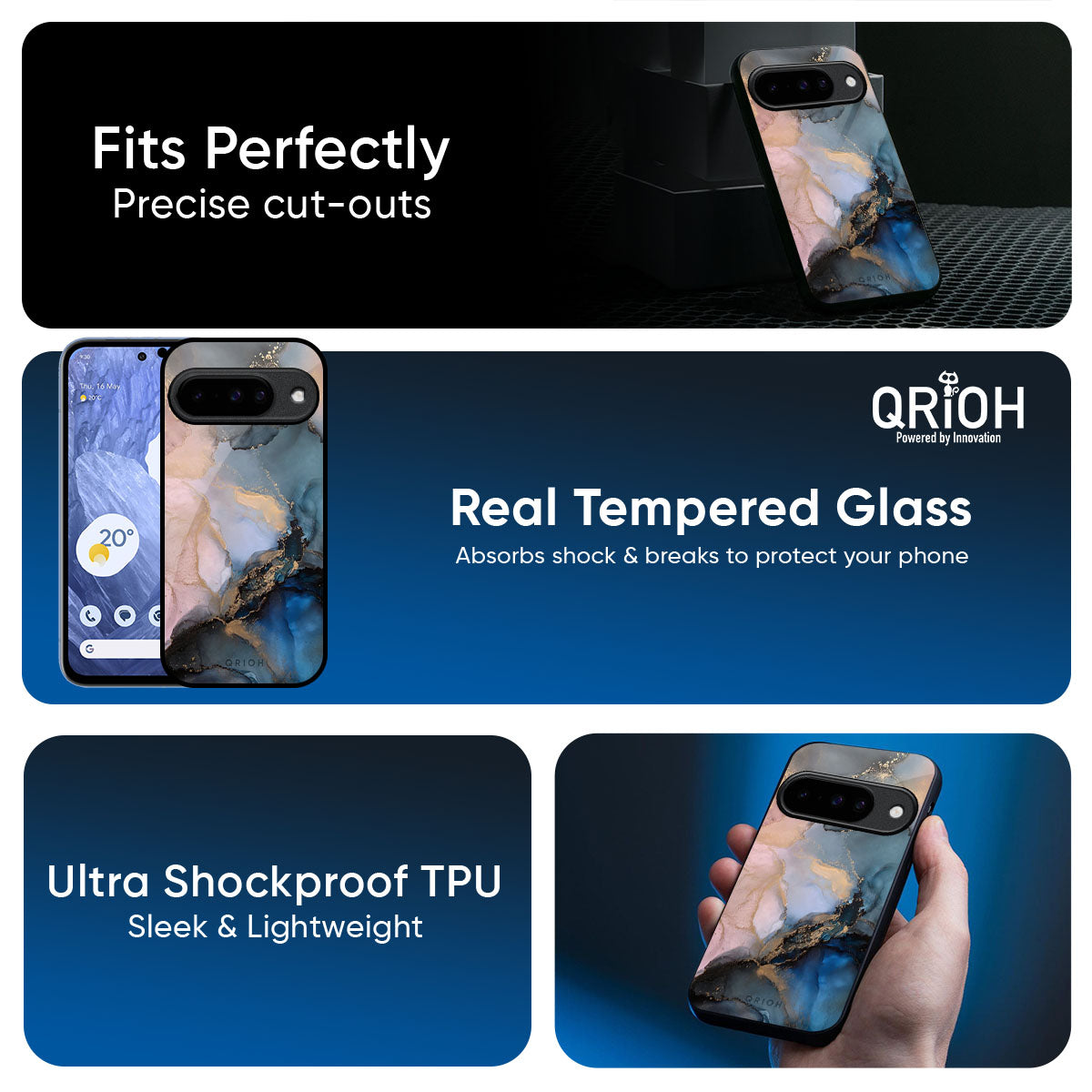 Marble Ink Abstract Glass Case for Google Pixel 10 5G