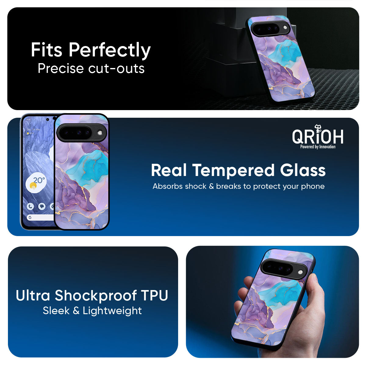 Alcohol ink Marble Glass Case for Google Pixel 10 5G