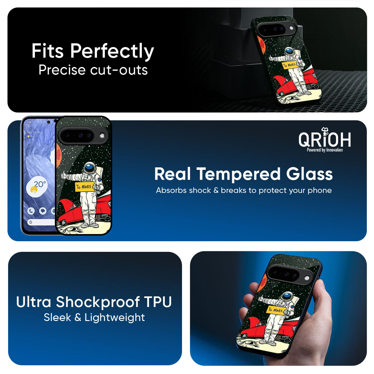 Astronaut on Mars Glass Case for Google Pixel 10 5G
