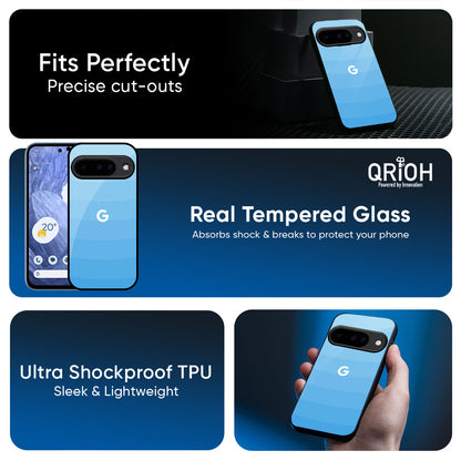 Wavy Blue Pattern Glass Case for Google Pixel 10 5G