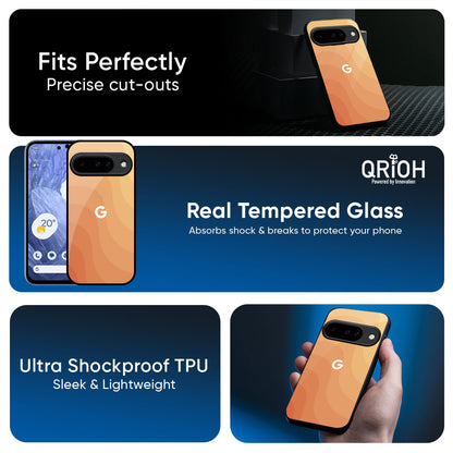 Orange Curve Pattern Glass Case for Google Pixel 10 5G