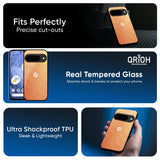 Orange Curve Pattern Glass Case for Google Pixel 10 5G