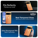 Orange Curve Pattern Glass Case for Google Pixel 10 Pro 5G