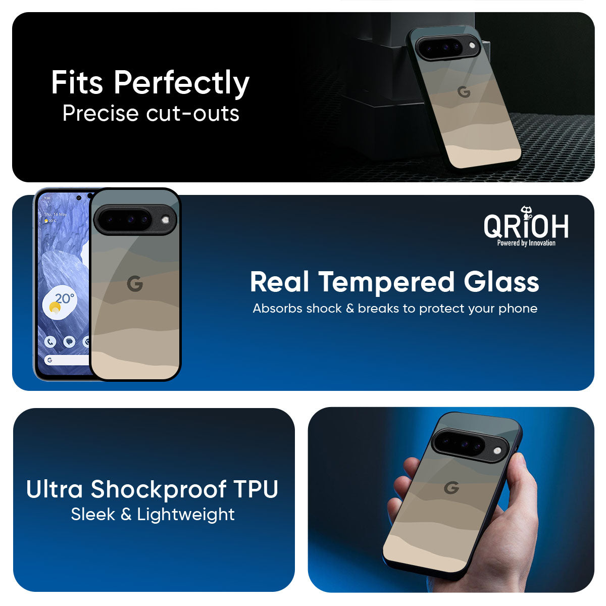 Abstract Mountain Pattern Glass Case for Google Pixel 10 Pro XL 5G