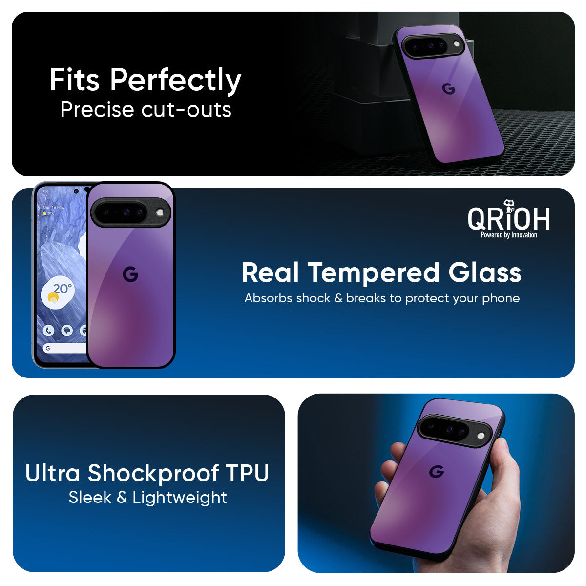 Ultraviolet Gradient Glass Case for Google Pixel 10 Pro 5G