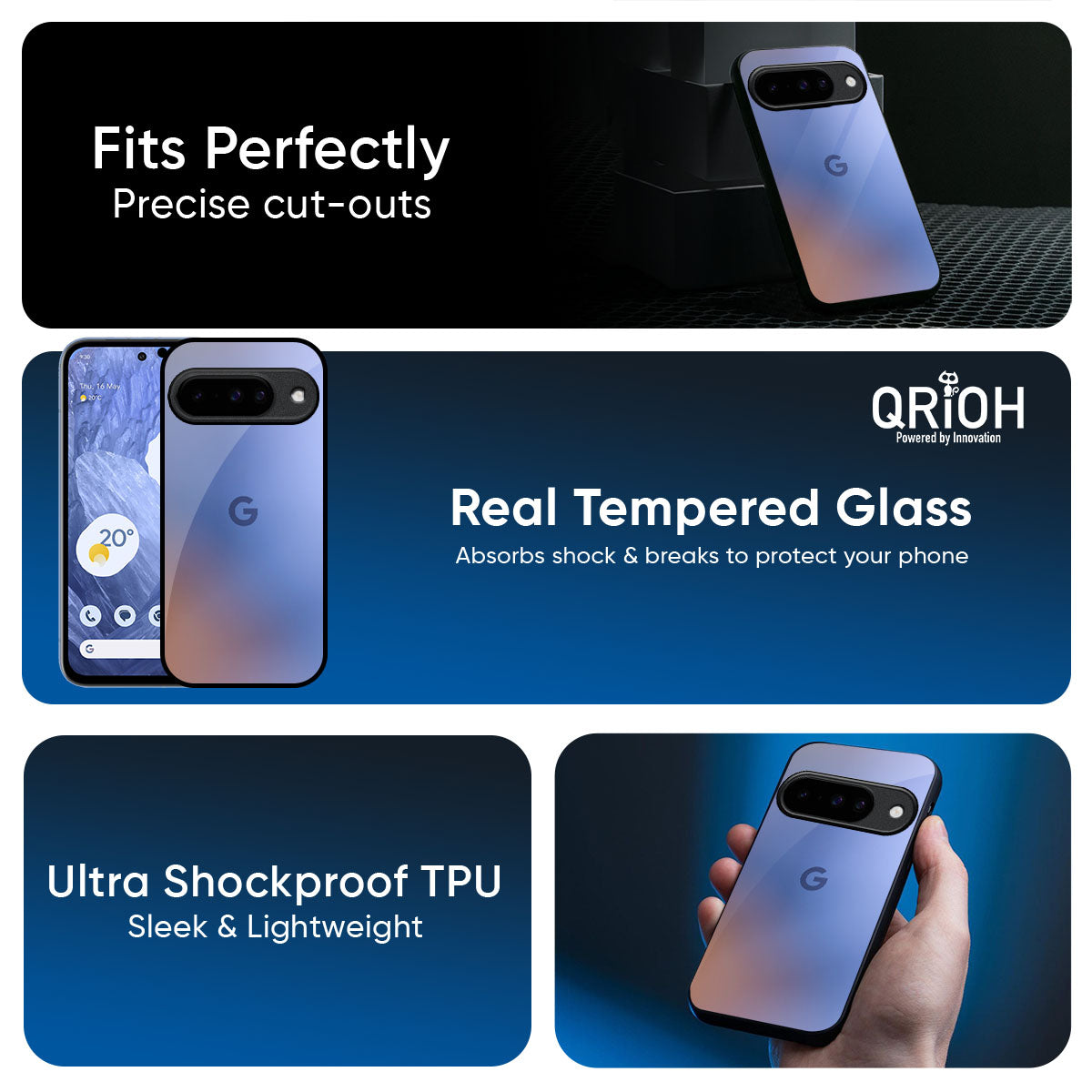 Blue Aura Glass Case for Google Pixel 10 Pro 5G