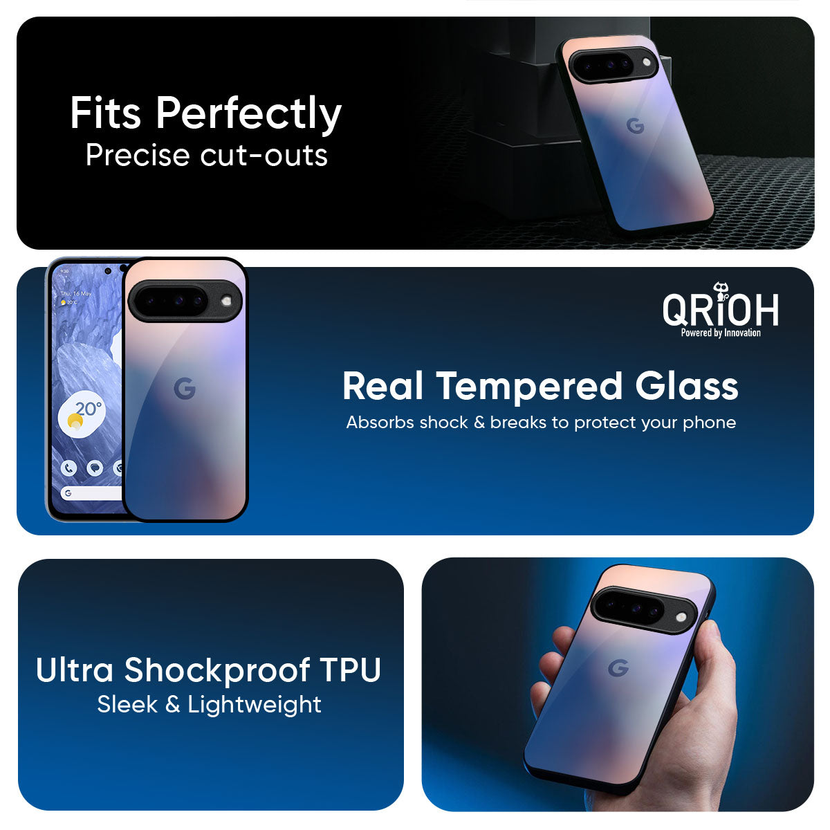 Blue Mauve Gradient Glass Case for Google Pixel 10 5G