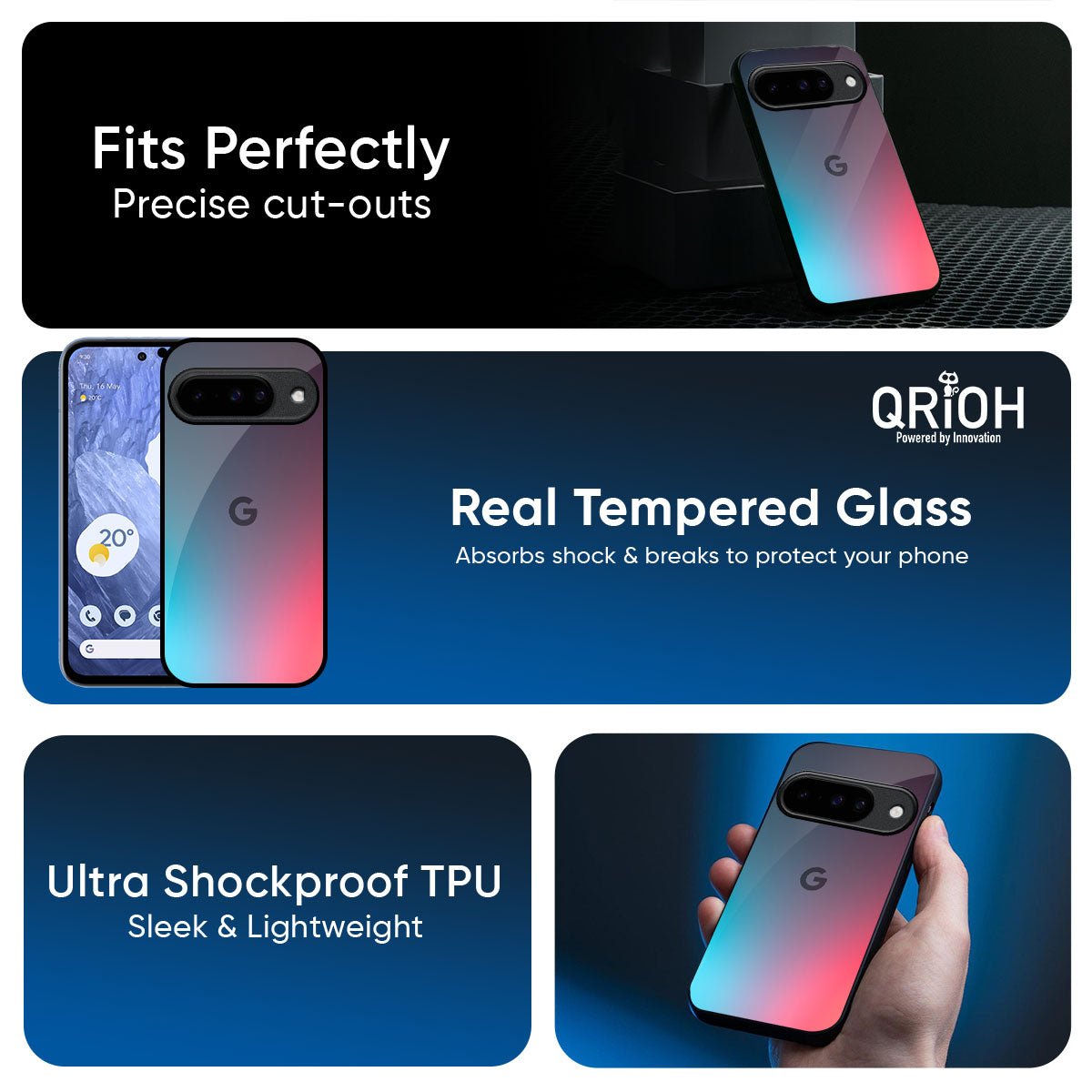 Rainbow Laser Glass Case for Google Pixel 10 5G