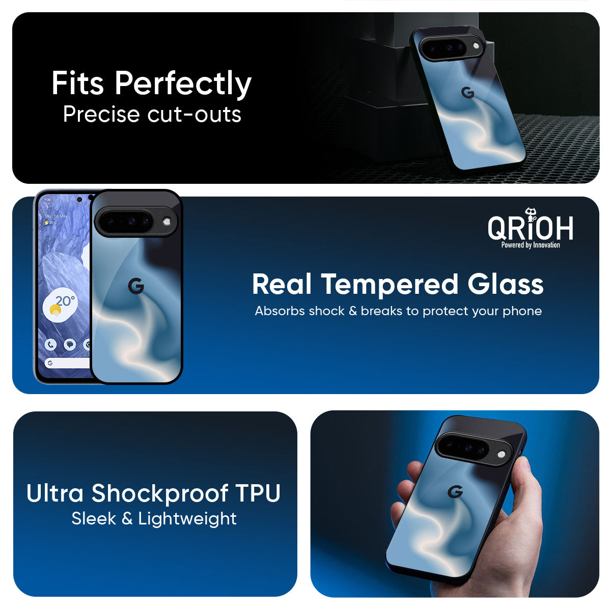 Blue Waves Glass Case for Google Pixel 10 5G
