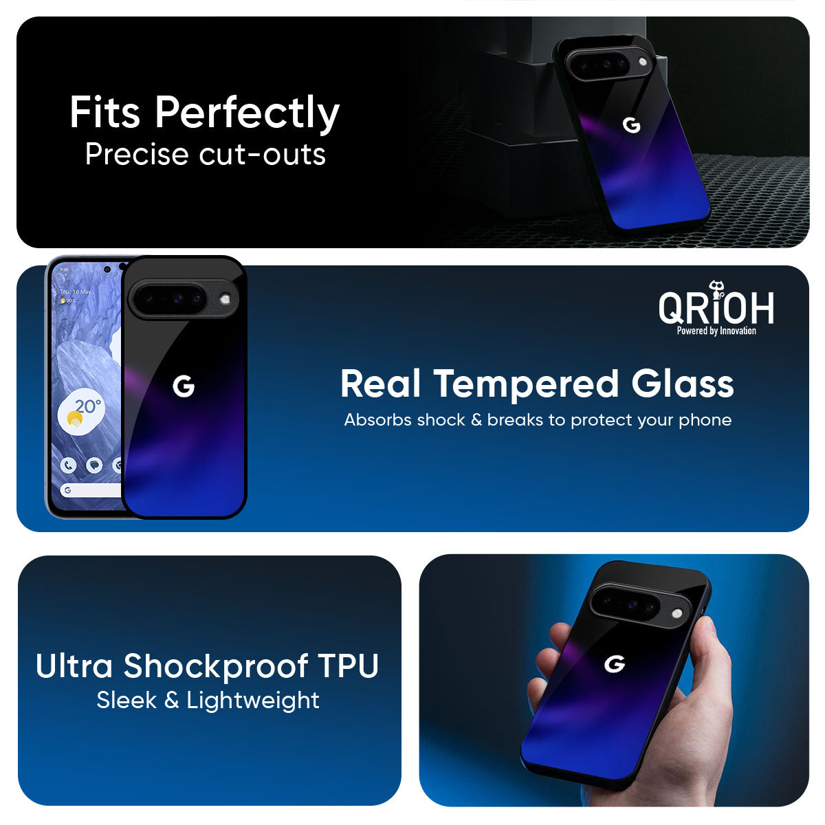 Black Onyx Glass Case for Google Pixel 10 5G
