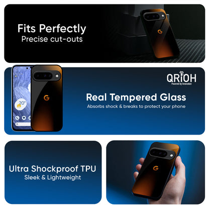 Orange Black Fusion Glass Case for Google Pixel 10 Pro 5G