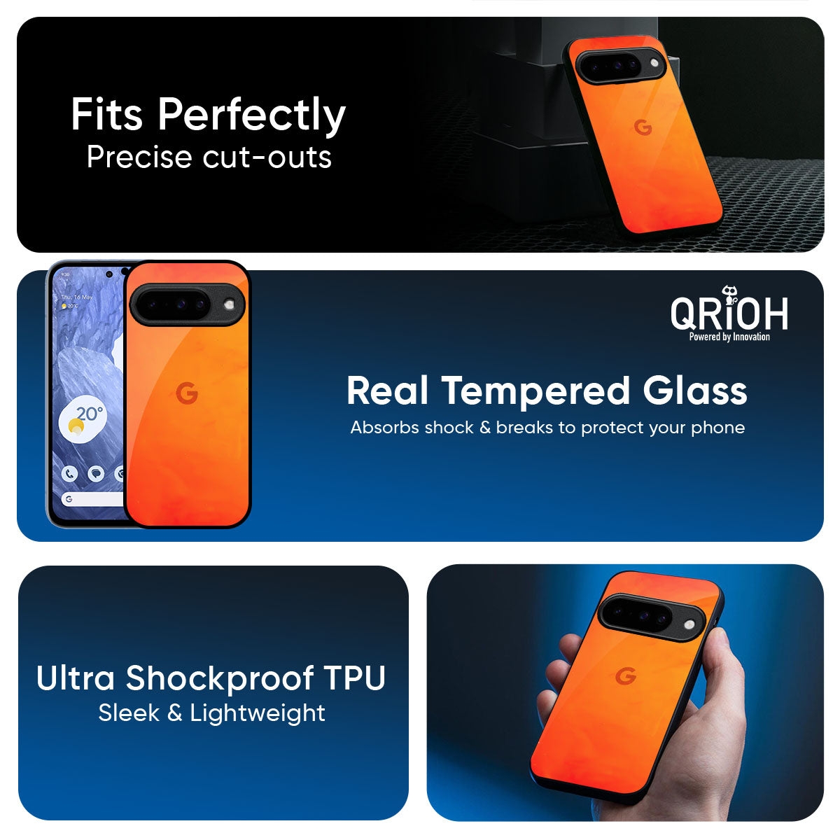 Tangy Orange Glass Case for Google Pixel 10 5G