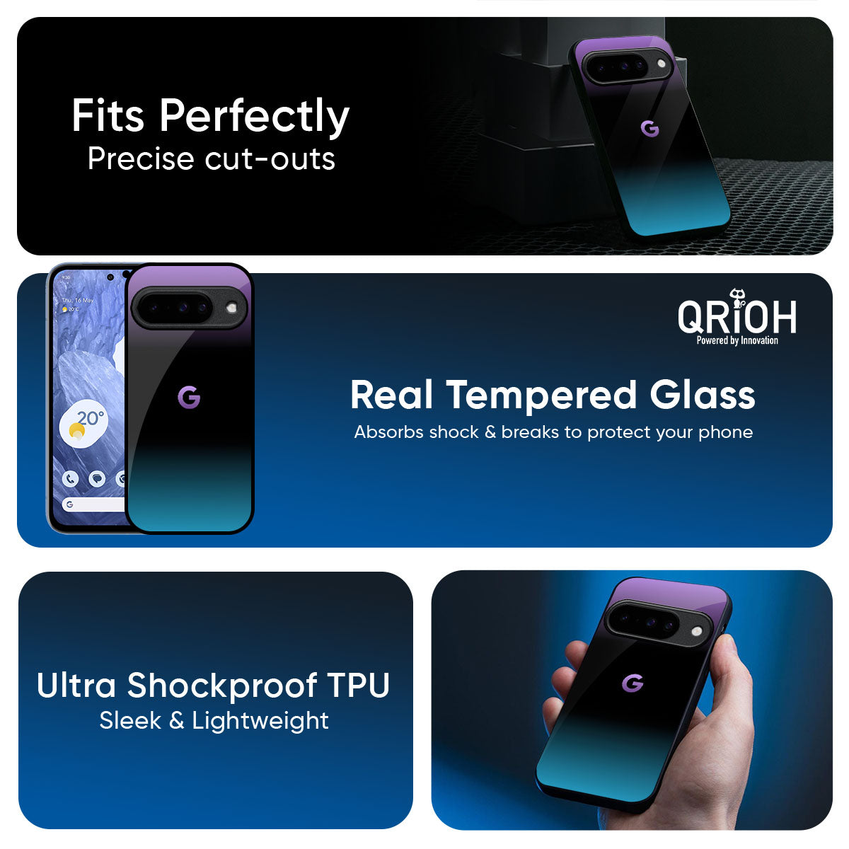 Purplemarine Glass Case for Google Pixel 10 Pro XL 5G