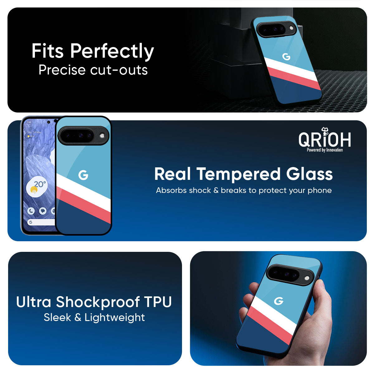 Pink & White Stripes Glass Case For Google Pixel 10 5G