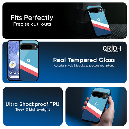 Pink & White Stripes Glass Case For Google Pixel 10 Pro 5G