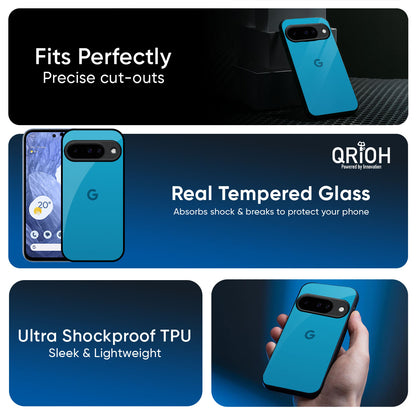 Blue Aqua Glass Case for Google Pixel 10 Pro 5G