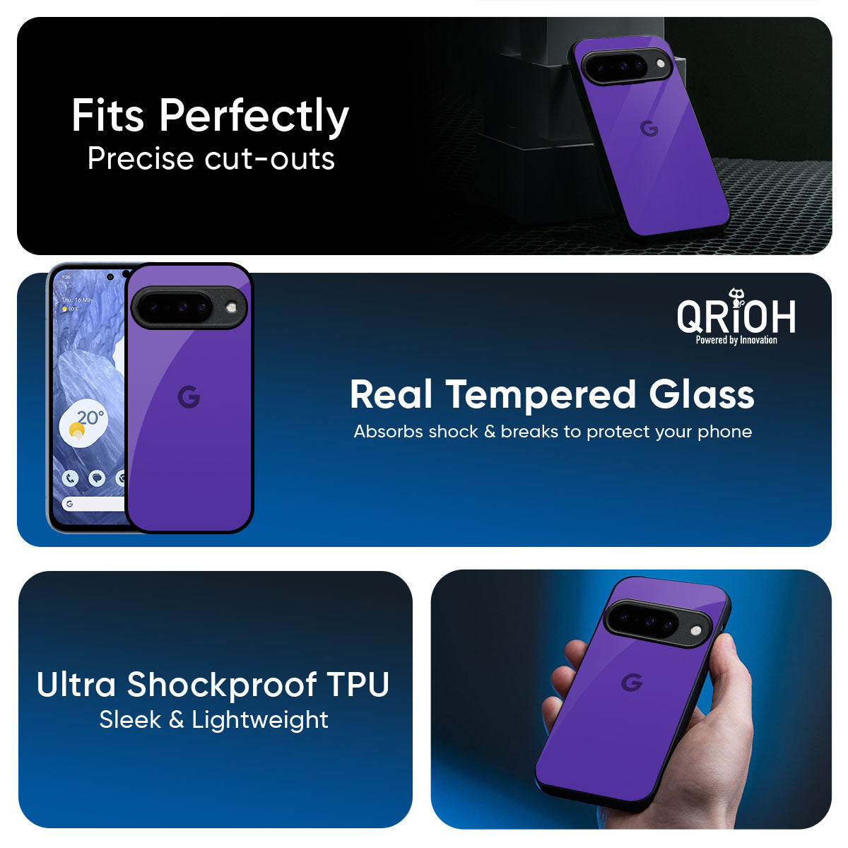 Amethyst Purple Glass Case for Google Pixel 10 5G