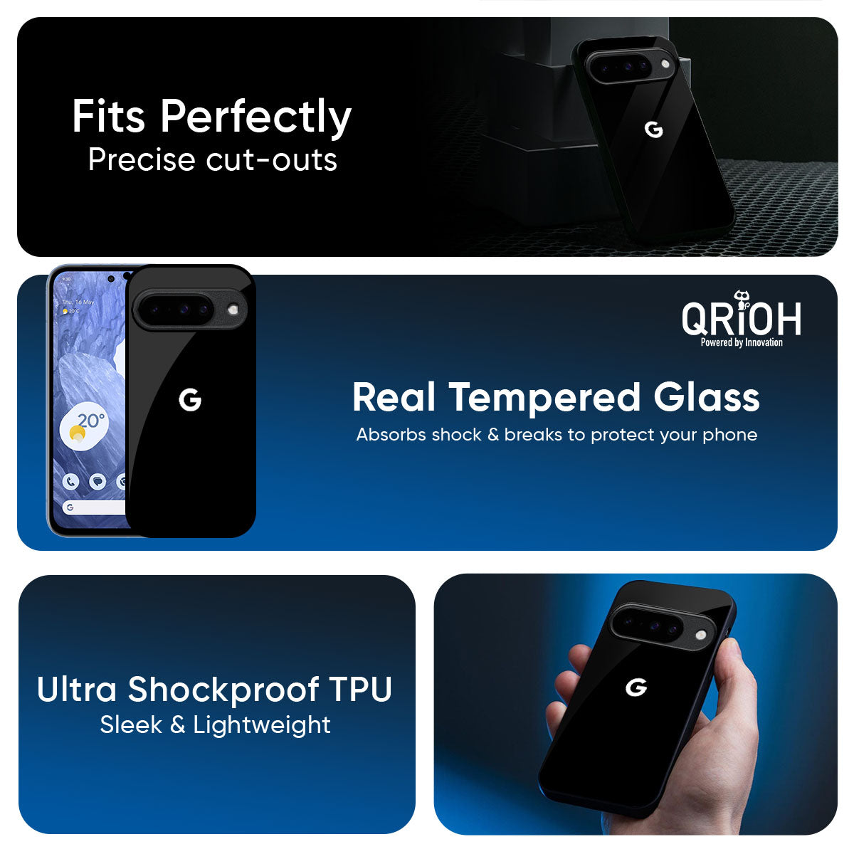Jet Black Glass Case for Google Pixel 10 5G