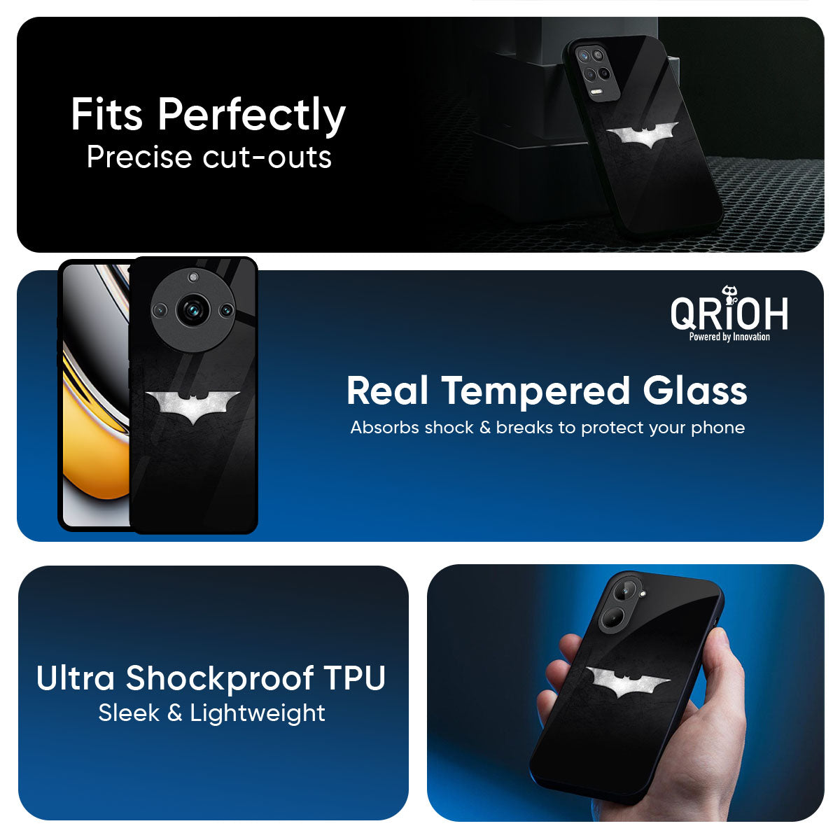 Super Hero Logo Glass Case for Realme 14 Pro 5G