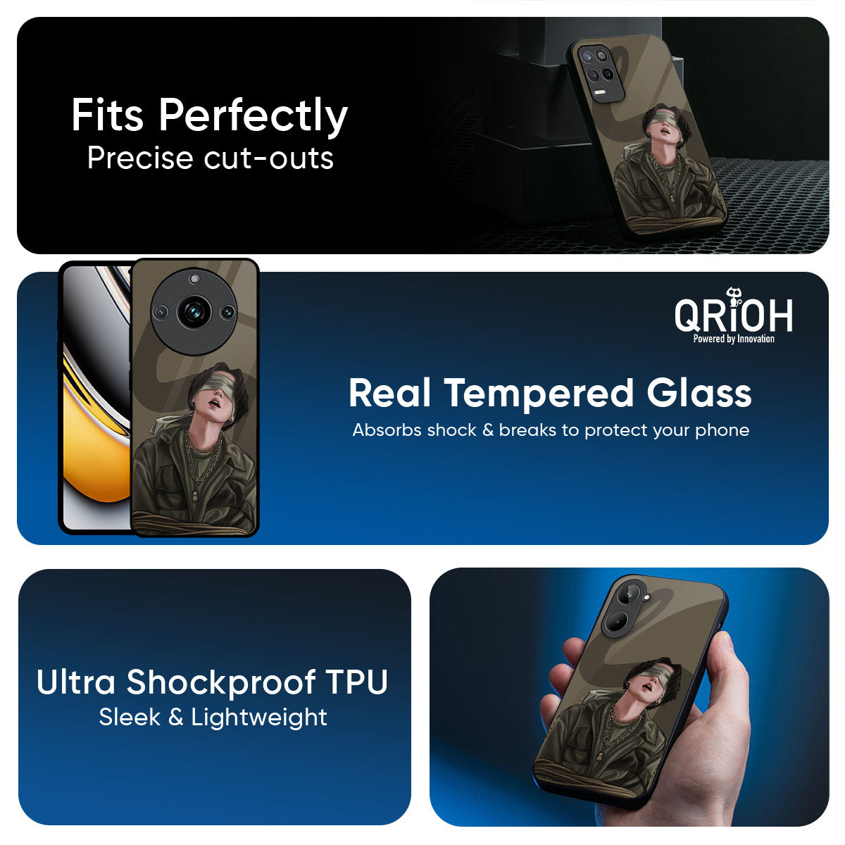 Blind Fold Glass Case for Realme 14 Pro 5G