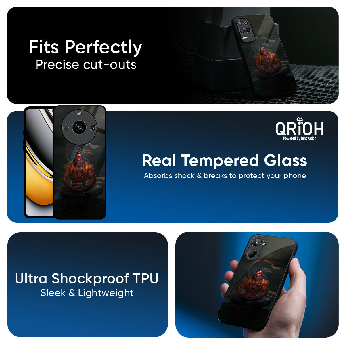 Lord Hanuman Animated Glass Case for Realme 16 Pro 5G