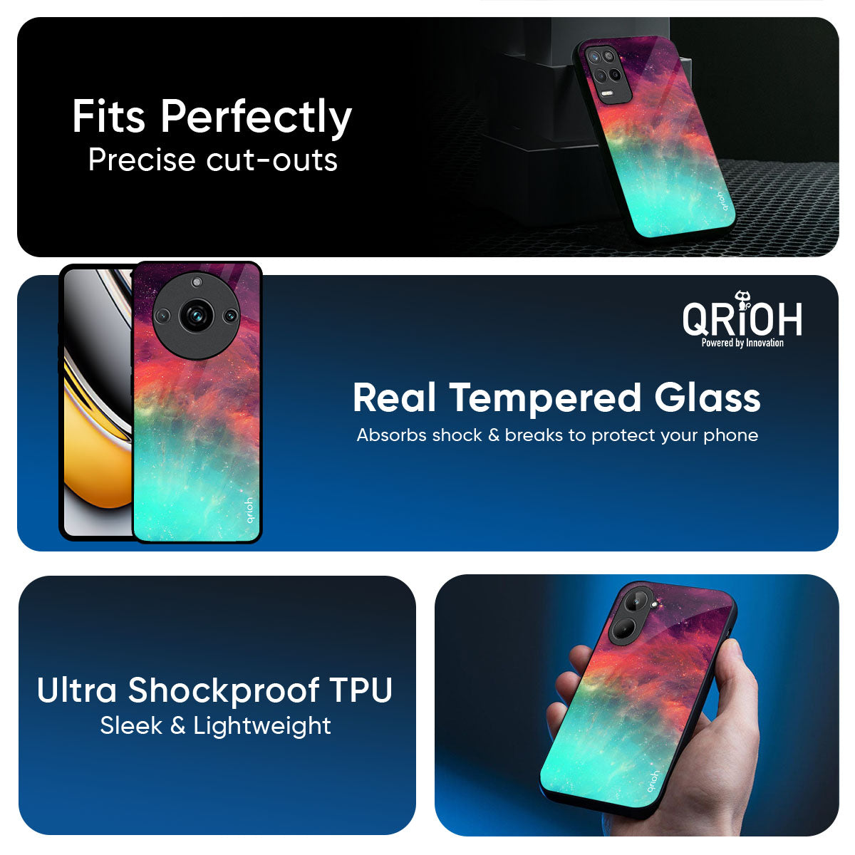 Colorful Aura Glass Case for Realme 15 5G