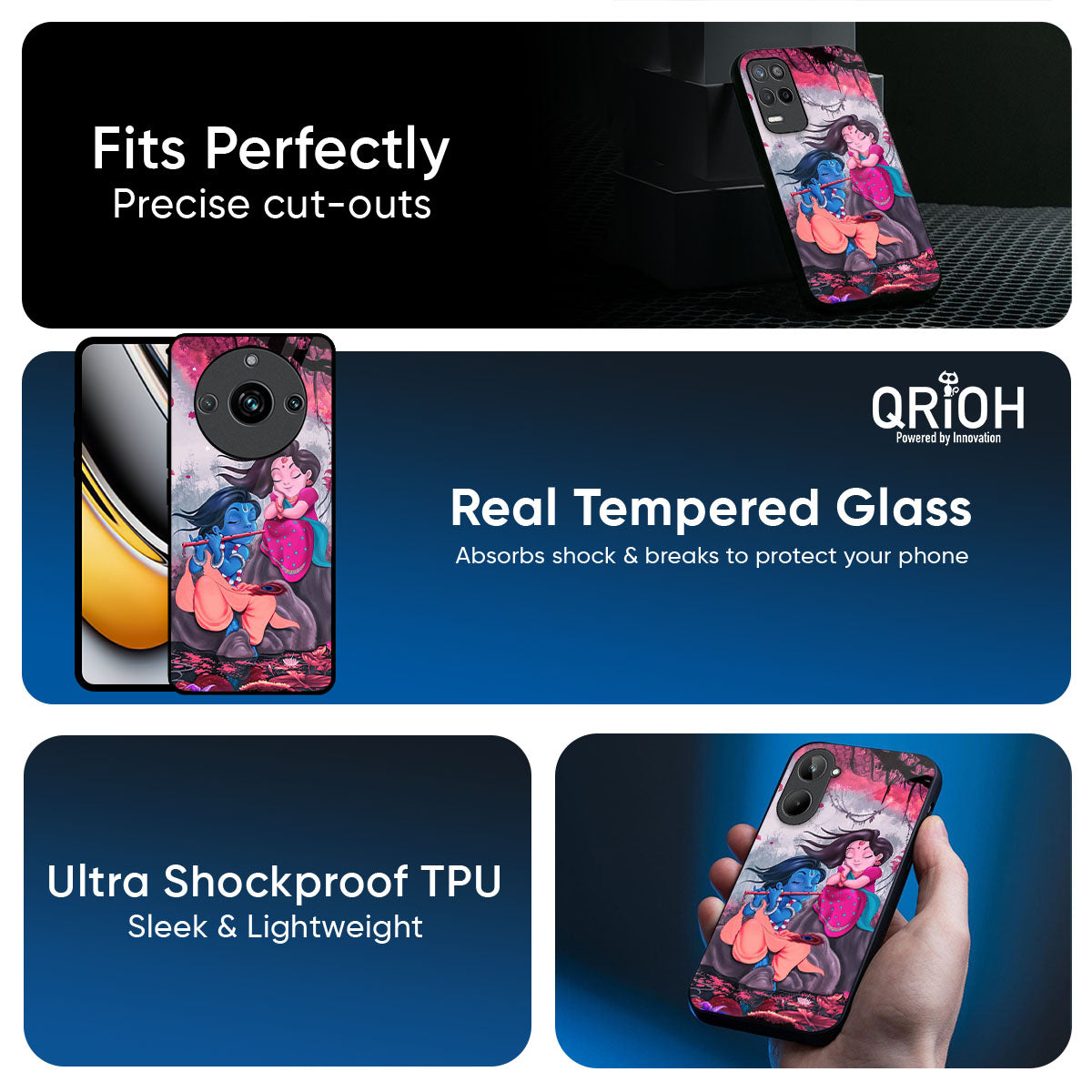 Radha Krishna Art Glass Case for Realme 16 5G