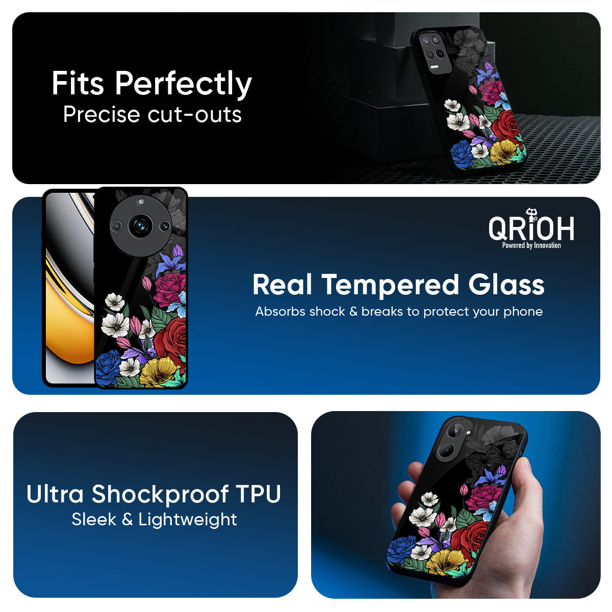 Rose Flower Bunch Art Glass Case for Realme 16 Pro Plus 5G