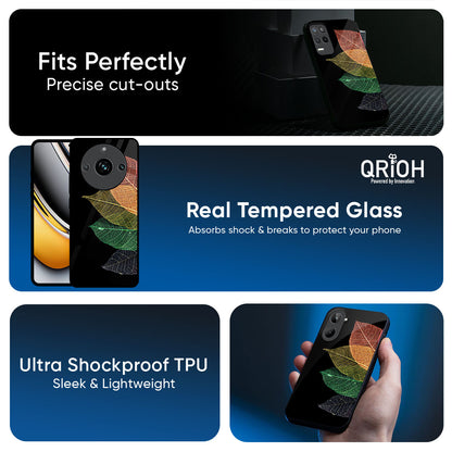 Colorful Leaves Glass Case for Realme 14 Pro 5G