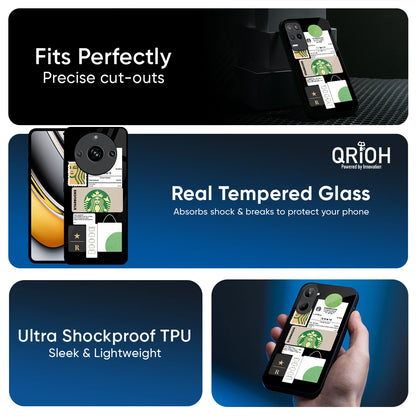 Coffee Latte Glass Case for Realme 14 Pro 5G