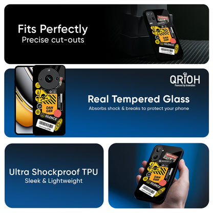 Danger Signs Glass Case for Realme 14 Pro 5G