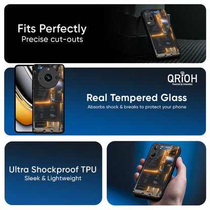 Glow Up Skeleton Glass Case for Realme 12X 5G
