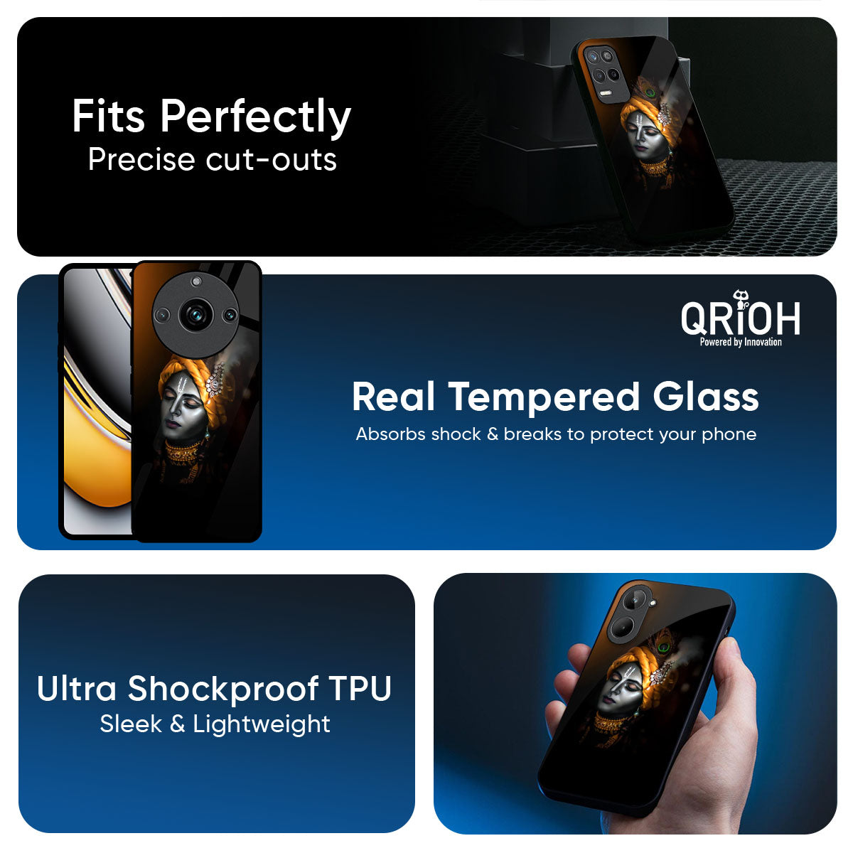 Ombre Krishna Glass Case for Realme P3 5G