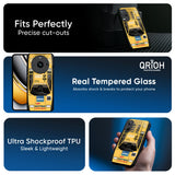 Yellow Racing Car Glass Case for Realme 14 5G
