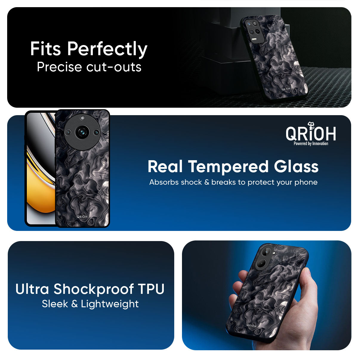 Cryptic Smoke Glass Case for Realme 15T 5G