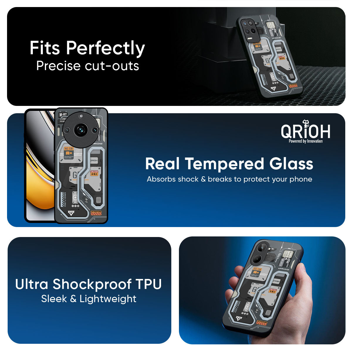 Retro Futuristic Glass Case for Realme 14 Pro 5G