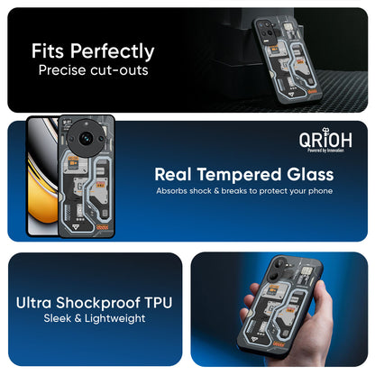 Retro Futuristic Glass Case for Realme 14 Pro 5G