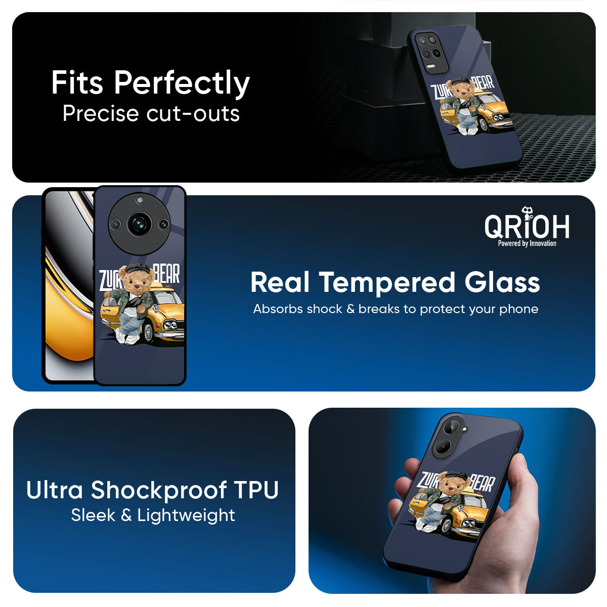 Adventurous Bear Glass Case for Realme 15 Pro 5G