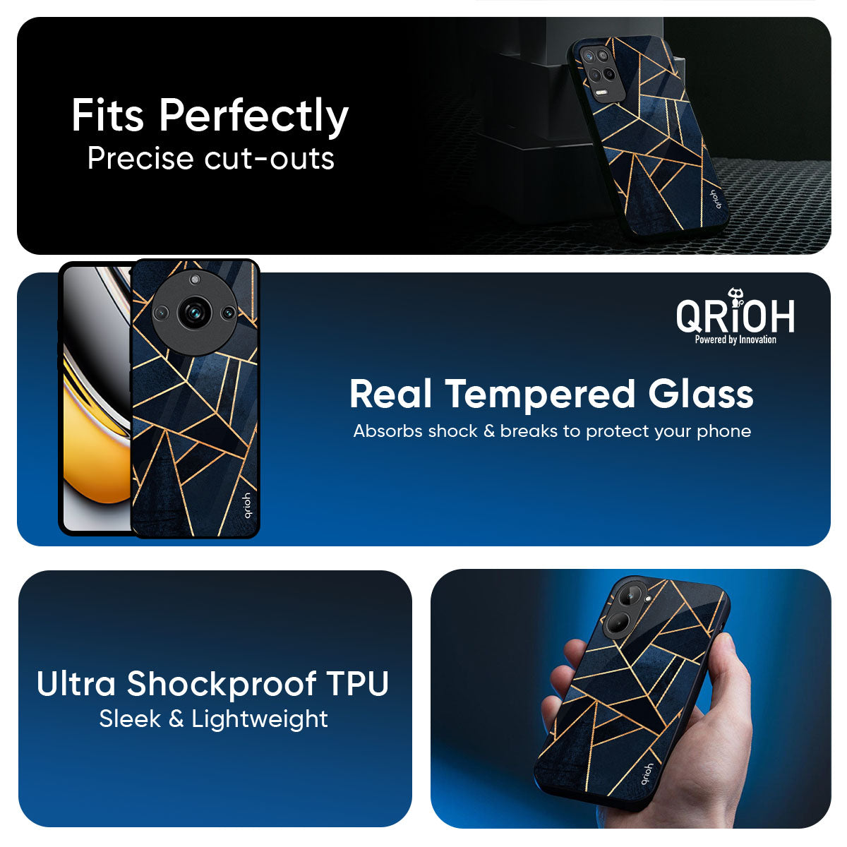 Abstract Tiles Glass Case for Realme 16 5G