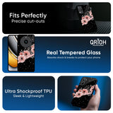 Floral Black Band Glass Case For Realme Narzo 80 Lite 5G