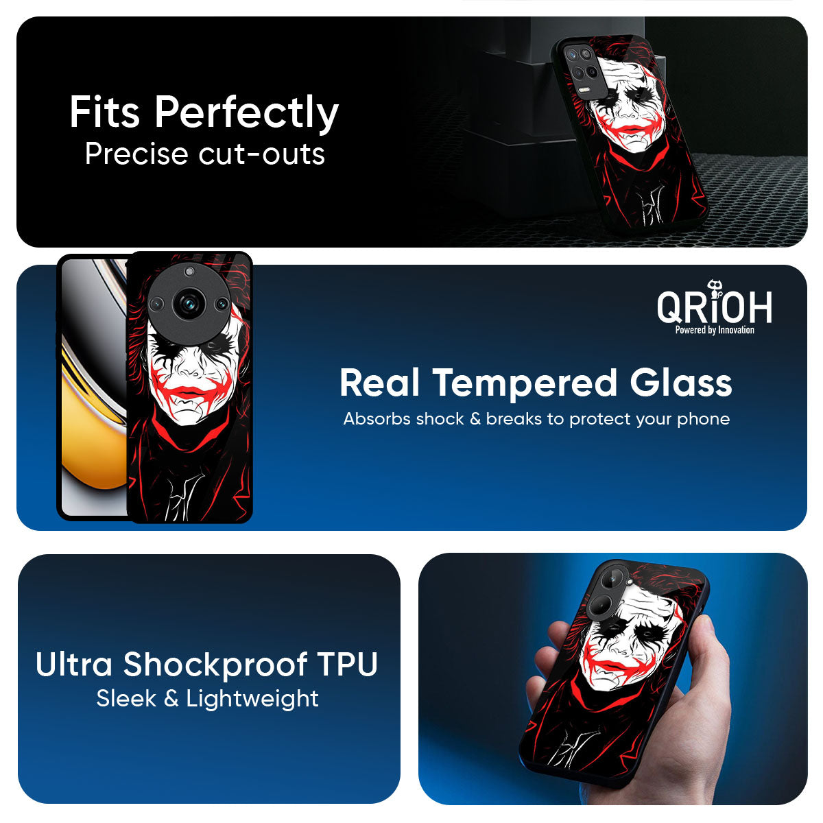 Life In Dark Glass Case For Realme P3 5G