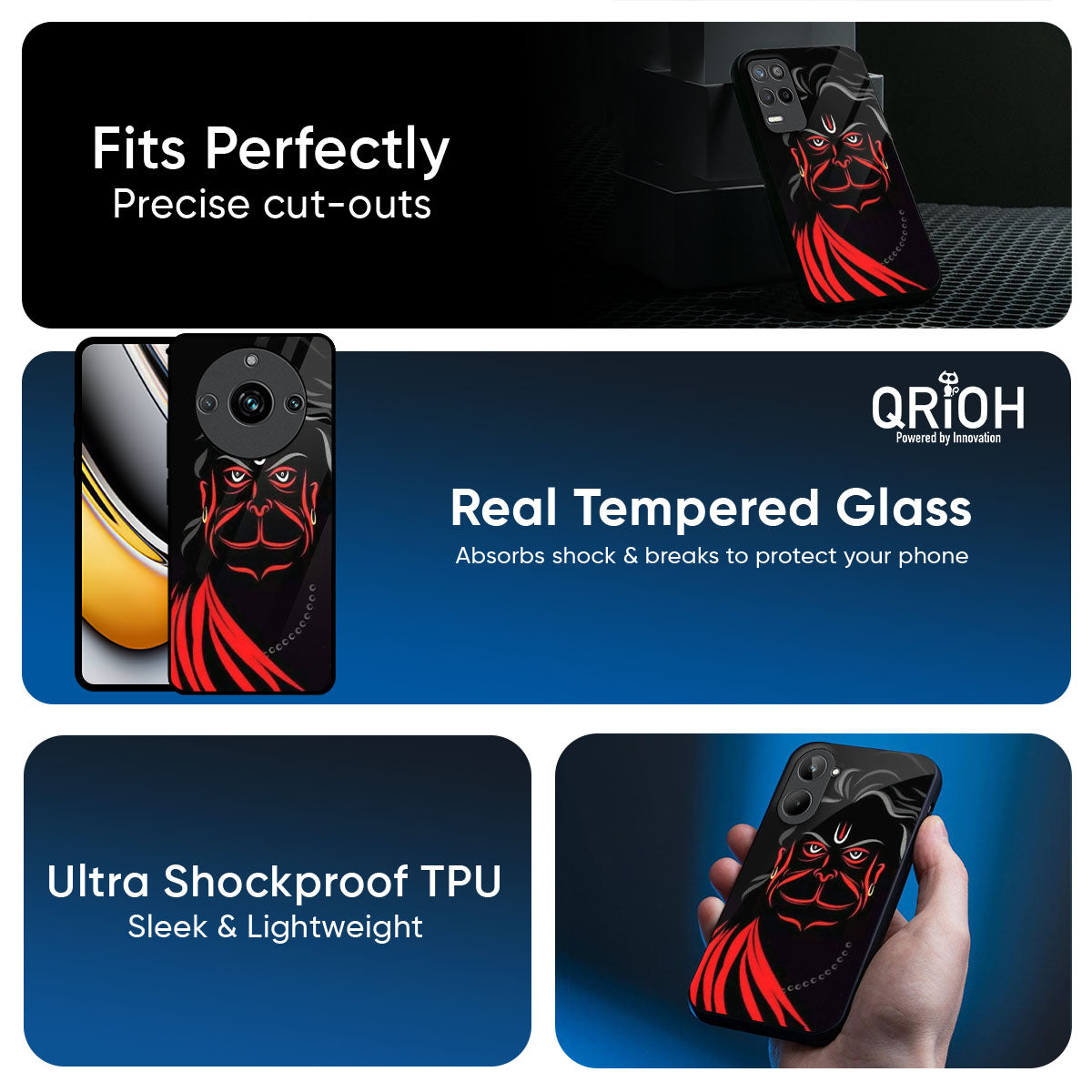 Lord Hanuman Glass Case For Realme Narzo 70x 5G